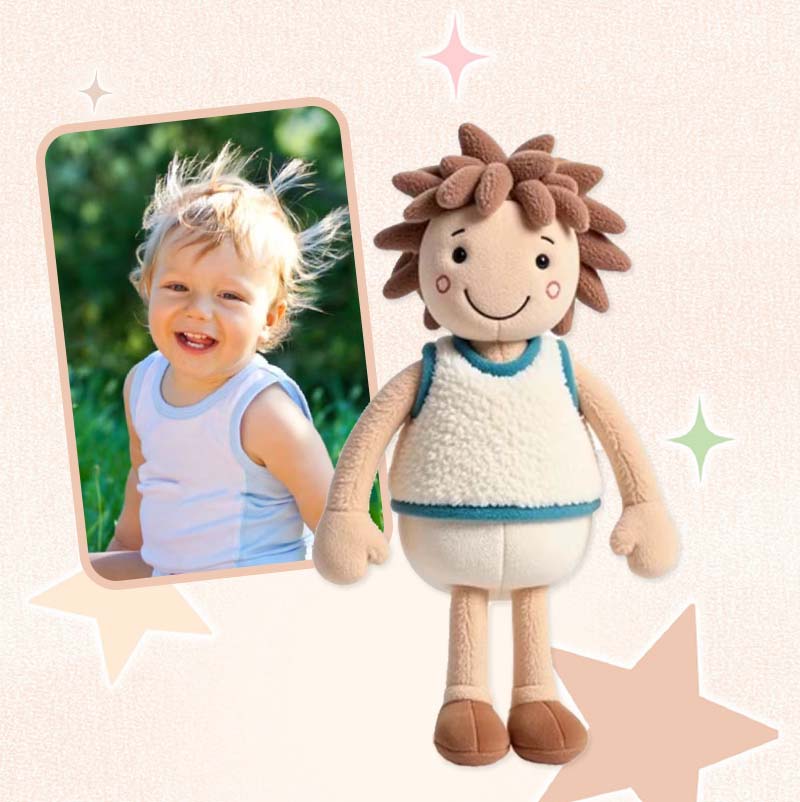 Gepersonaliseerde foto pluche pop pluche geschenken, paar pluche pop, schattig cadeau voor haar