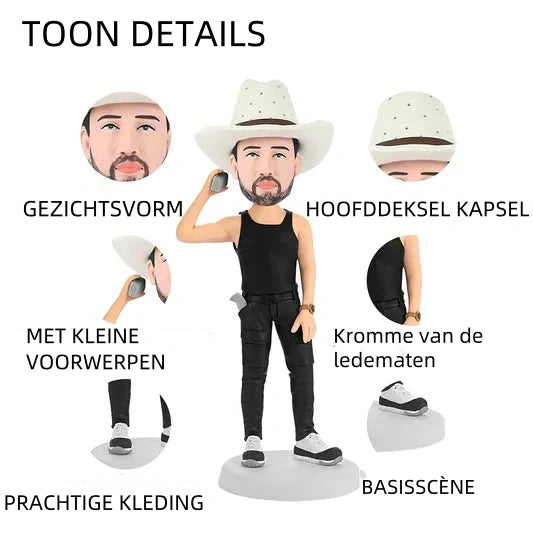 Bobblehead-poppen die op jou lijken