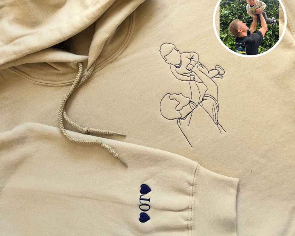 Aangepaste geborduurde hoodie voor papa