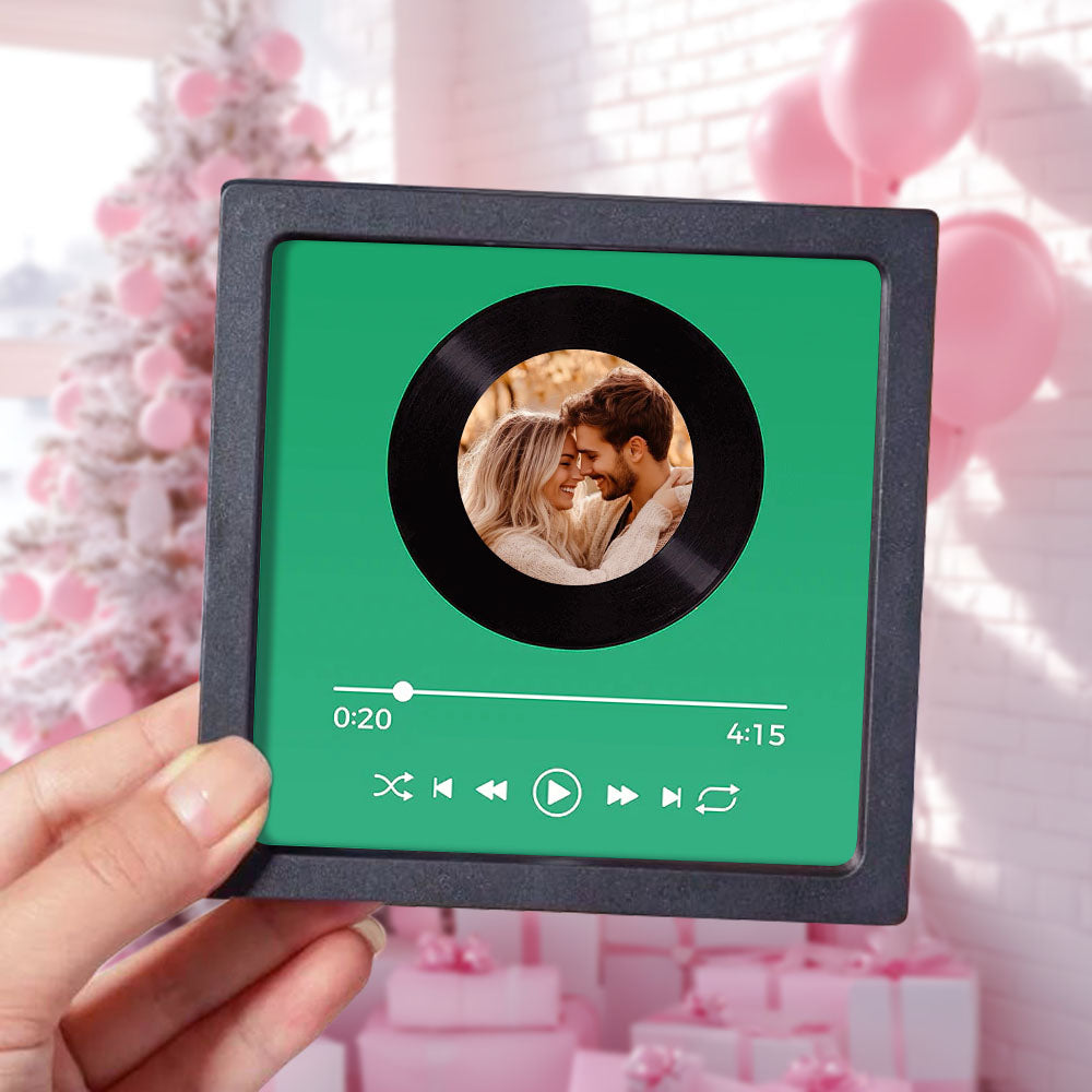 Gepersonaliseerd Muziekalbum Met Koelkastmagneet - Speelt Een Aangepast Nummer Af. Fotoalbumomslag Uniek Cadeau Voor Koppels, Muziekliefhebbers En Woonaccessoires