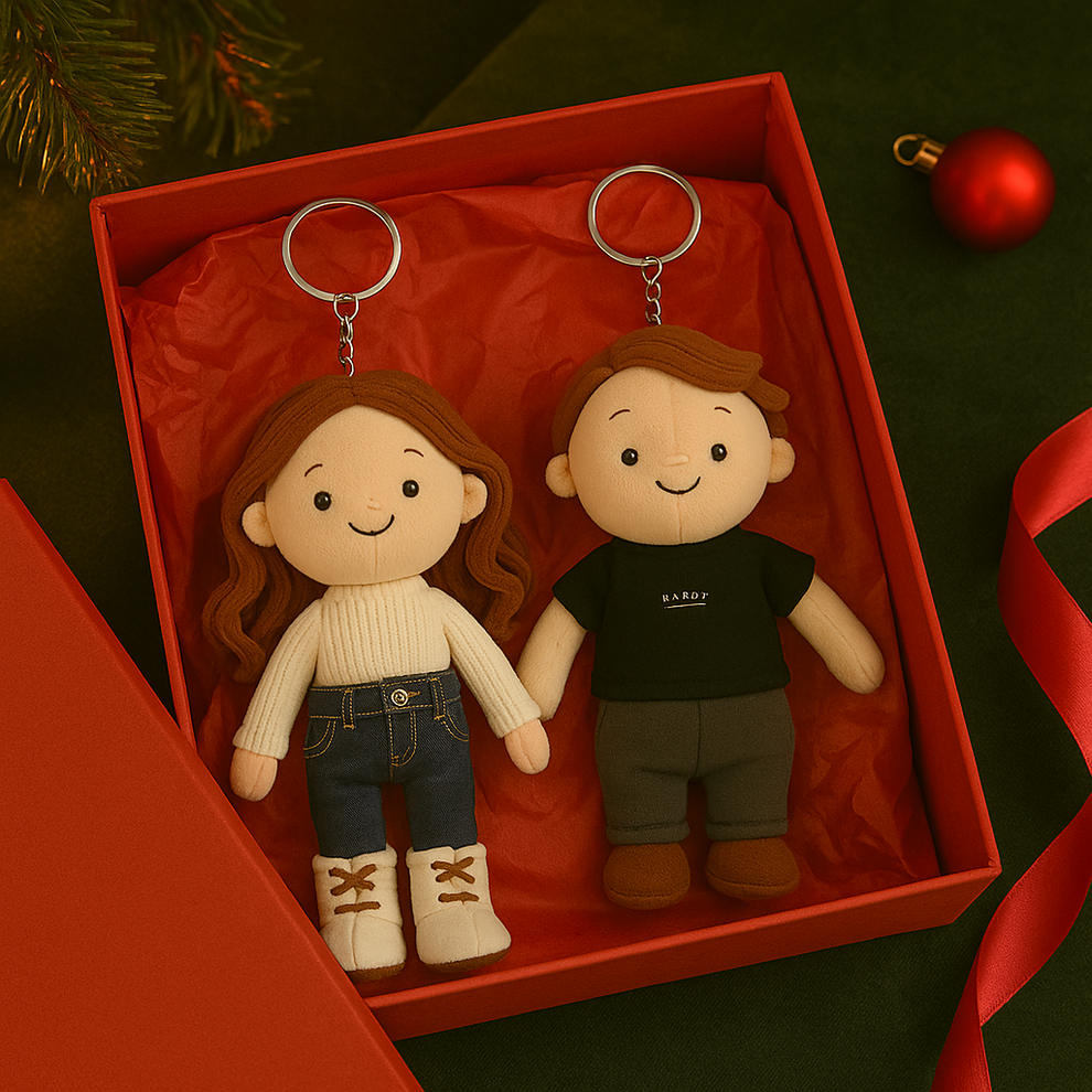 Gepersonaliseerde Foto Van Een Koppel, Cadeau Voor Familie Pluchen Popen sleutelhanger