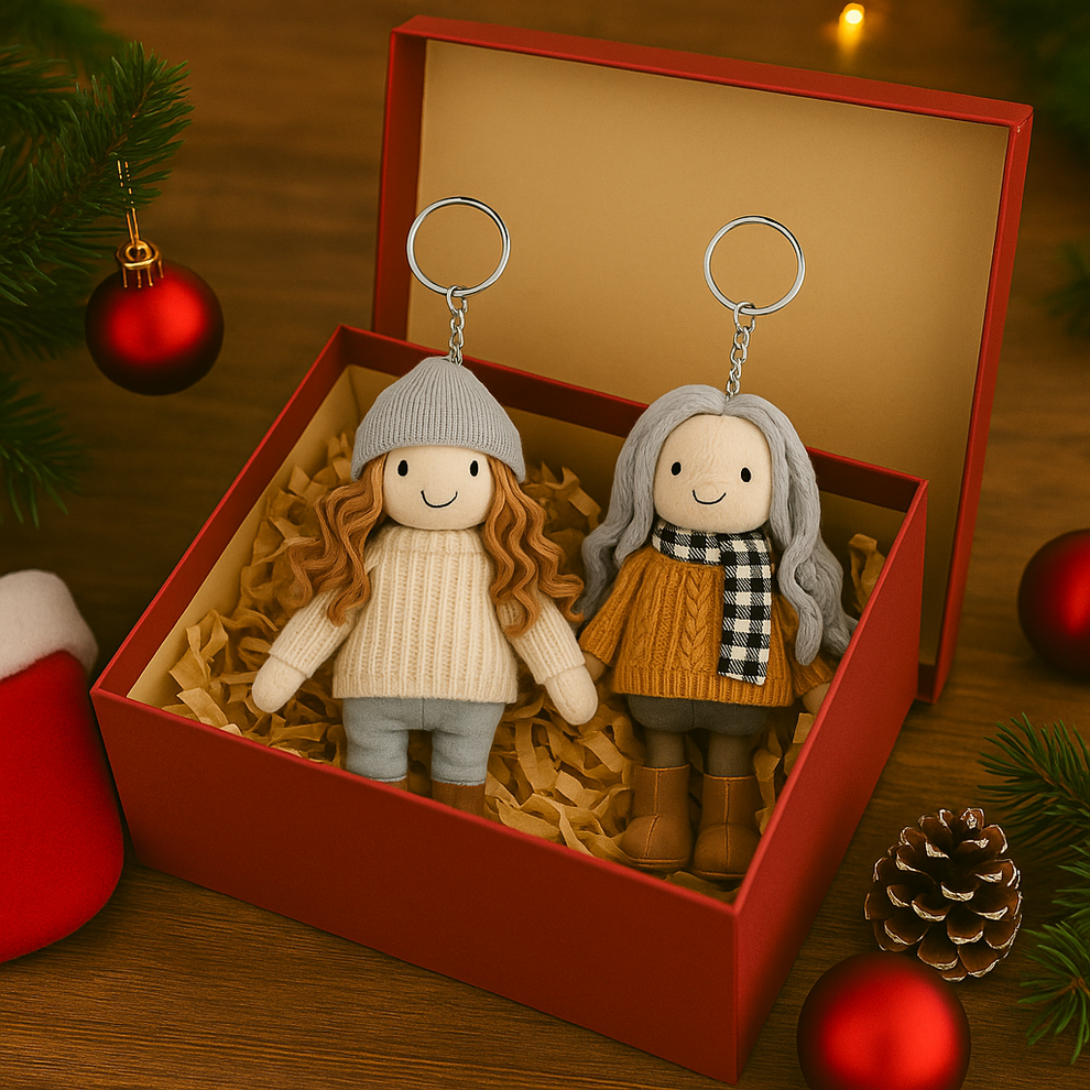 Gepersonaliseerde Foto - Bedrukte Pluchen Poppen sleutelhanger - Ideaal Cadeau Voor Moeder