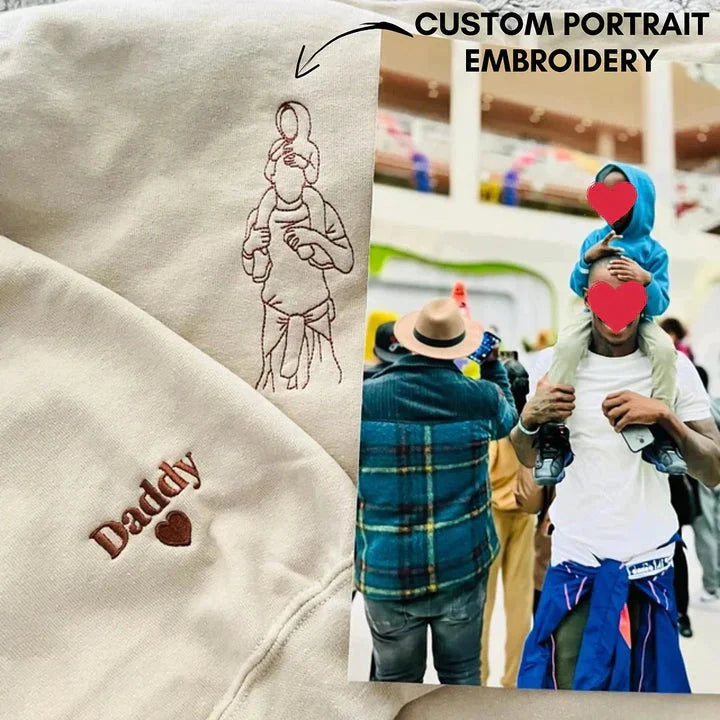 Aangepast geborduurd portret van uw foto