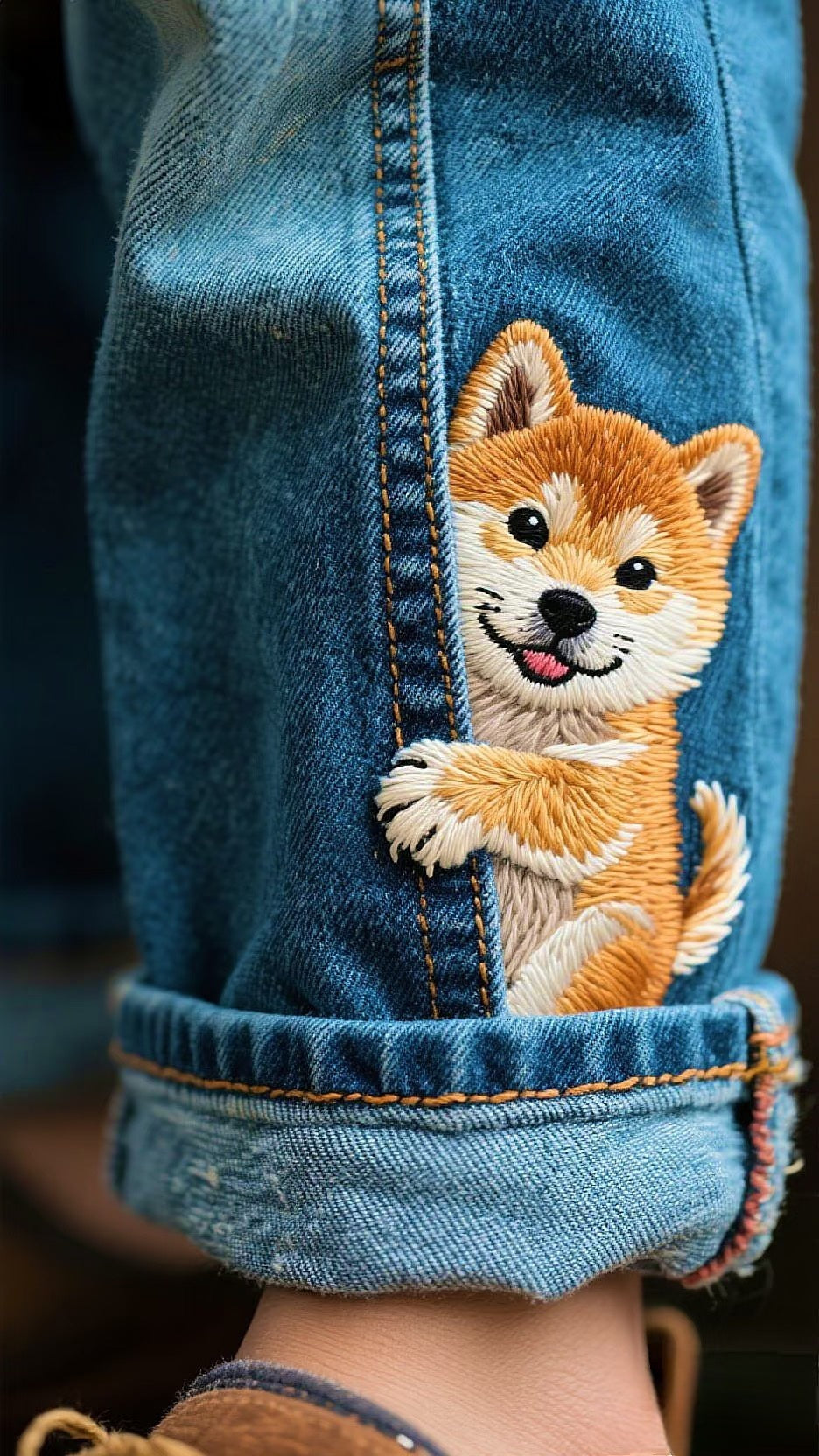 Op maat gemaakte geborduurde huisdierportretjeans - Gepersonaliseerd cadeau voor dierenliefhebbers - Hondenherdenking - Kattenherinnering - Van uw foto