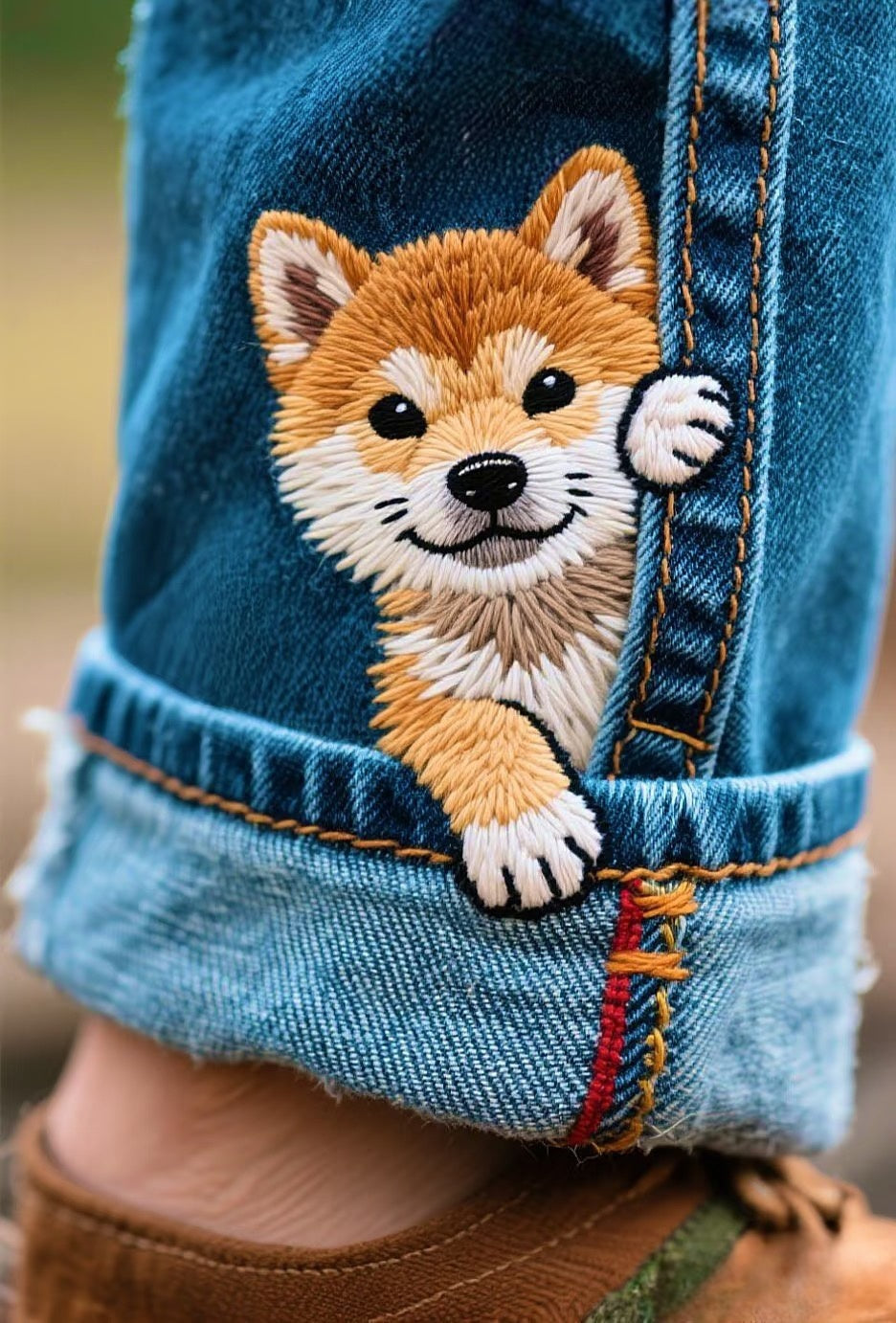 Op maat gemaakte geborduurde huisdierportretjeans - Gepersonaliseerd cadeau voor dierenliefhebbers - Hondenherdenking - Kattenherinnering - Van uw foto