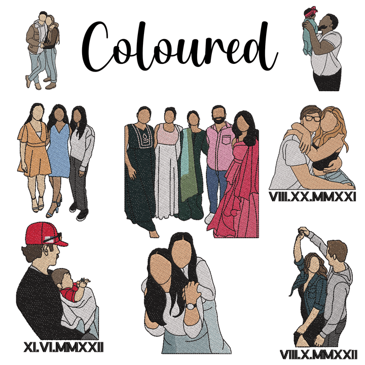 Op maat geborduurd sweatshirt portret muziekspeler paar familie cadeau