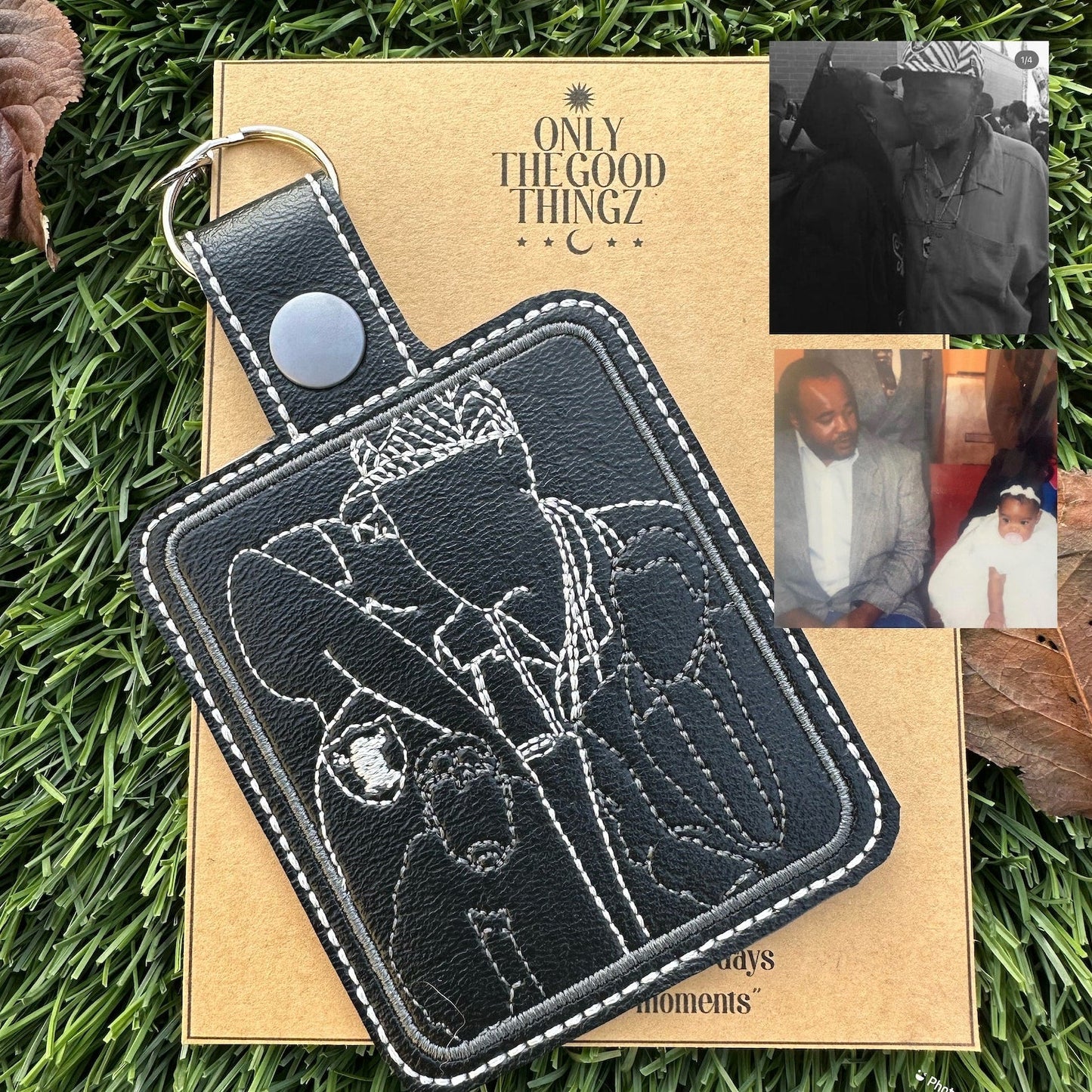 Sleutelhanger Met Aangepaste Lijnborduurwerk - Gepersonaliseerd Portret, Uniek Geborduurd Cadeau, Aangepaste Sleutelhanger Voor Elke Gelegenheid