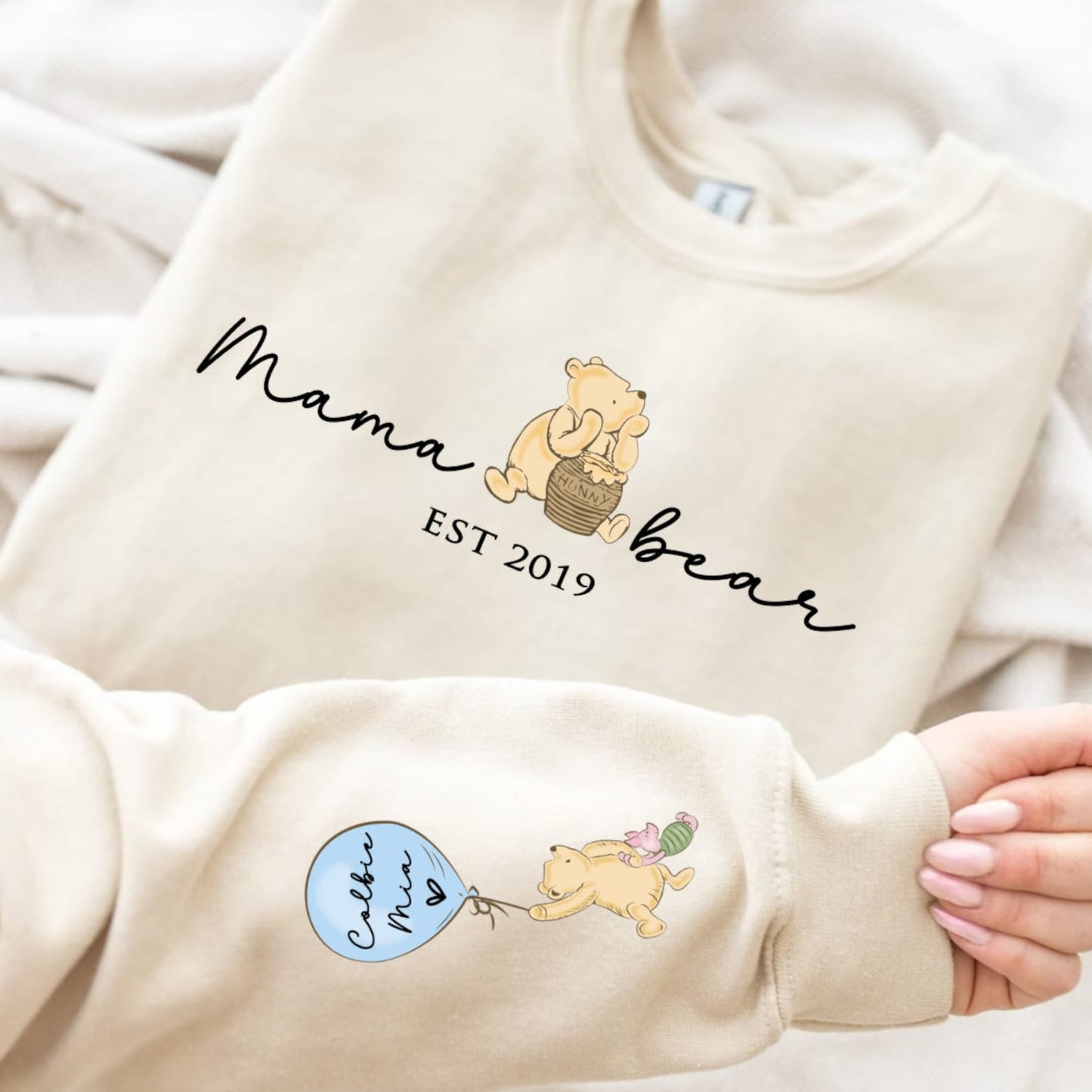 Mama Bear Sweatshirt. Gepersonaliseerde Mum Sweatshirt met kindernamen. Sweatshirt cadeau voor Mum. Mama Bear Jumper.