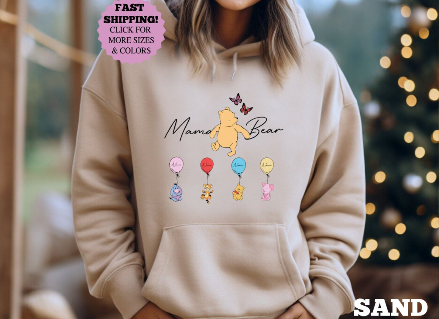 Aangepast Mama Bear-shirt, Mama met kindernaam op sweatshirt, Gepersonaliseerd mama-shirt, Grappig Moederdagcadeau, Grappige Mama Bear-hoodie met naam
