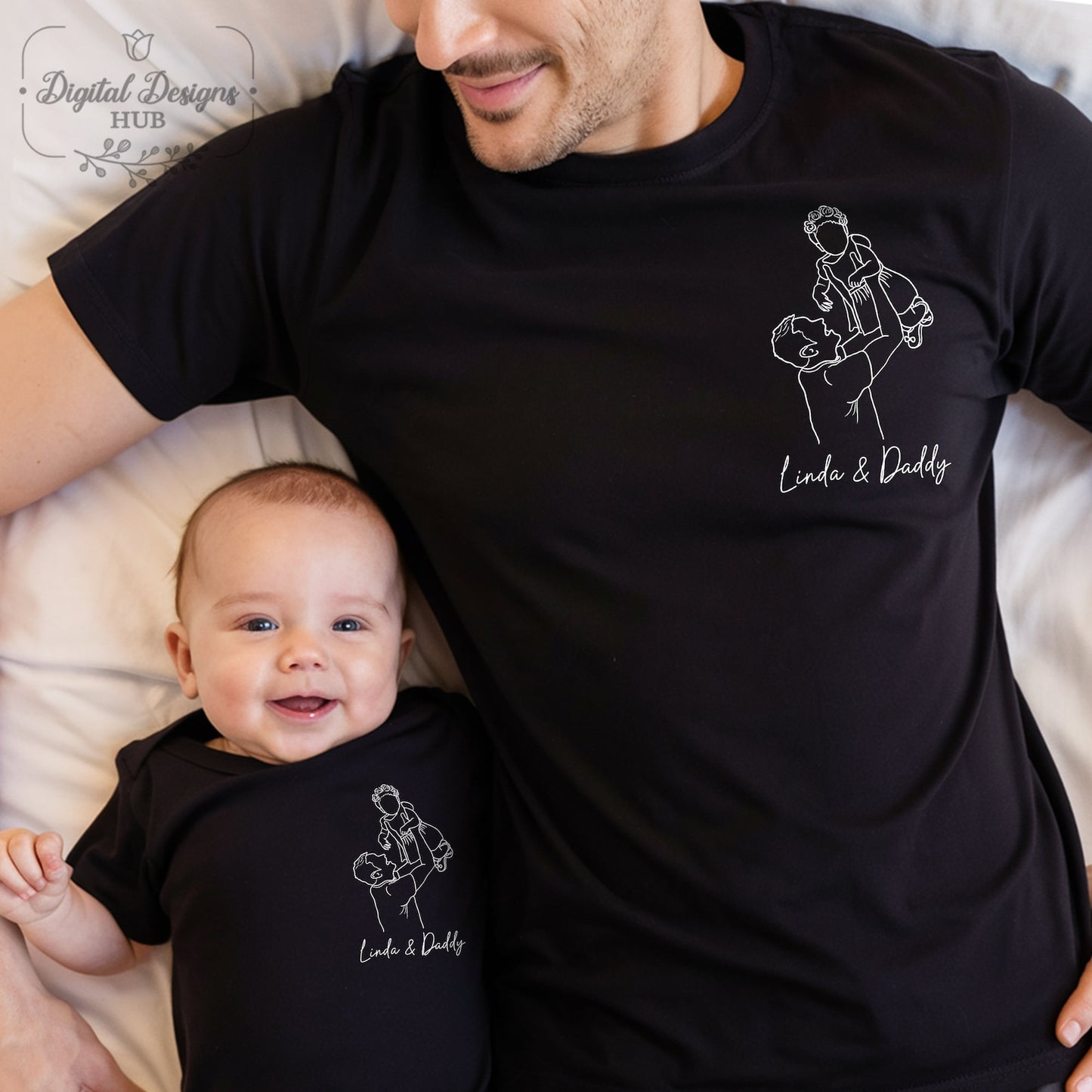 Aangepast vadersshirt, gepersonaliseerd vadersshirtportret van foto, gepersonaliseerd vadersportretshirt, Vaderdagshirt, Vaderdagcadeau