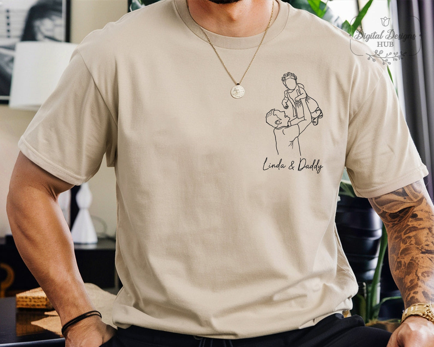 Aangepast vadersshirt, gepersonaliseerd vadersshirtportret van foto, gepersonaliseerd vadersportretshirt, Vaderdagshirt, Vaderdagcadeau