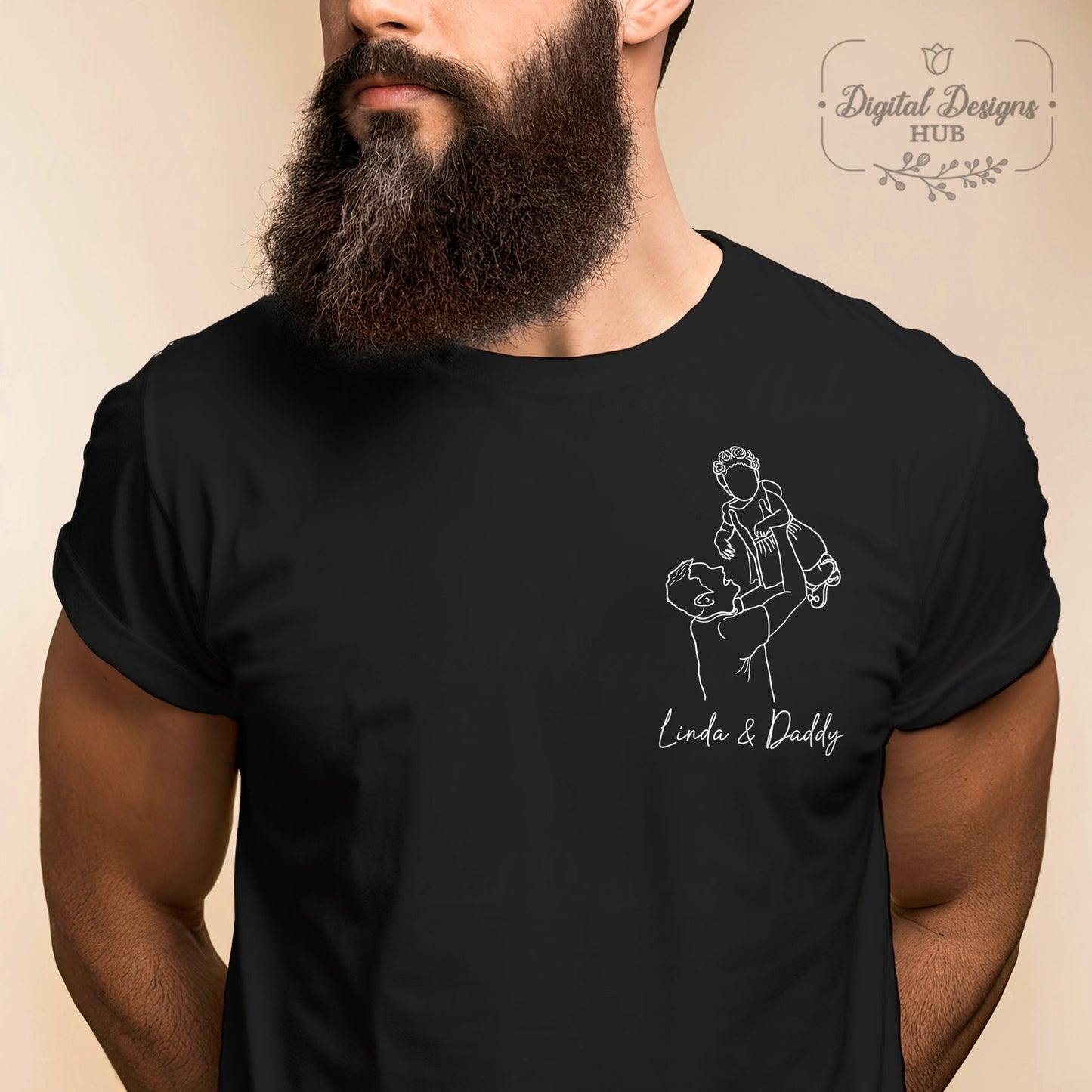 Aangepast vadersshirt, gepersonaliseerd vadersshirtportret van foto, gepersonaliseerd vadersportretshirt, Vaderdagshirt, Vaderdagcadeau