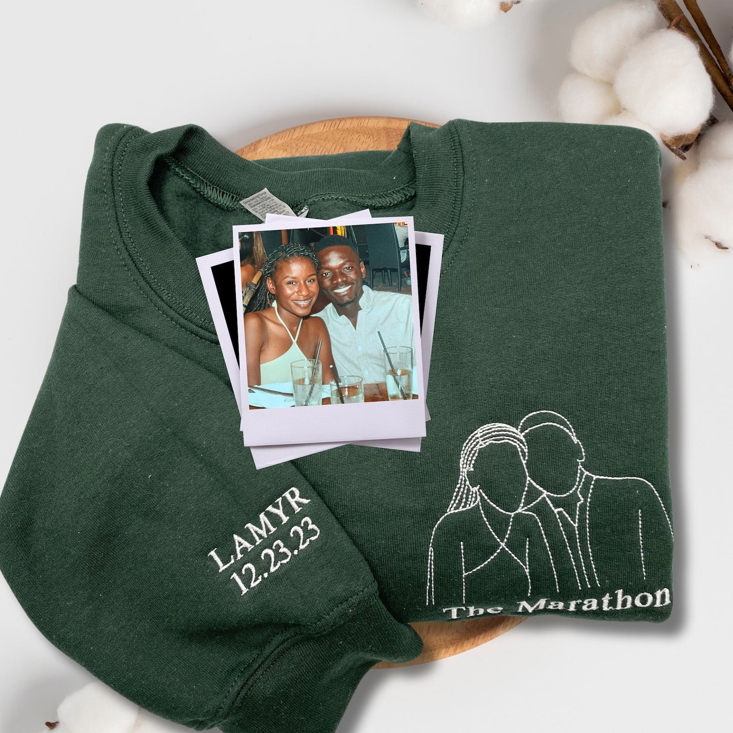 Aangepaste geborduurd portret van foto sweatshirt, paar portret shirt, bruiloft portret, bijpassende paar hoodie, verjaardagscadeau voor vrouw