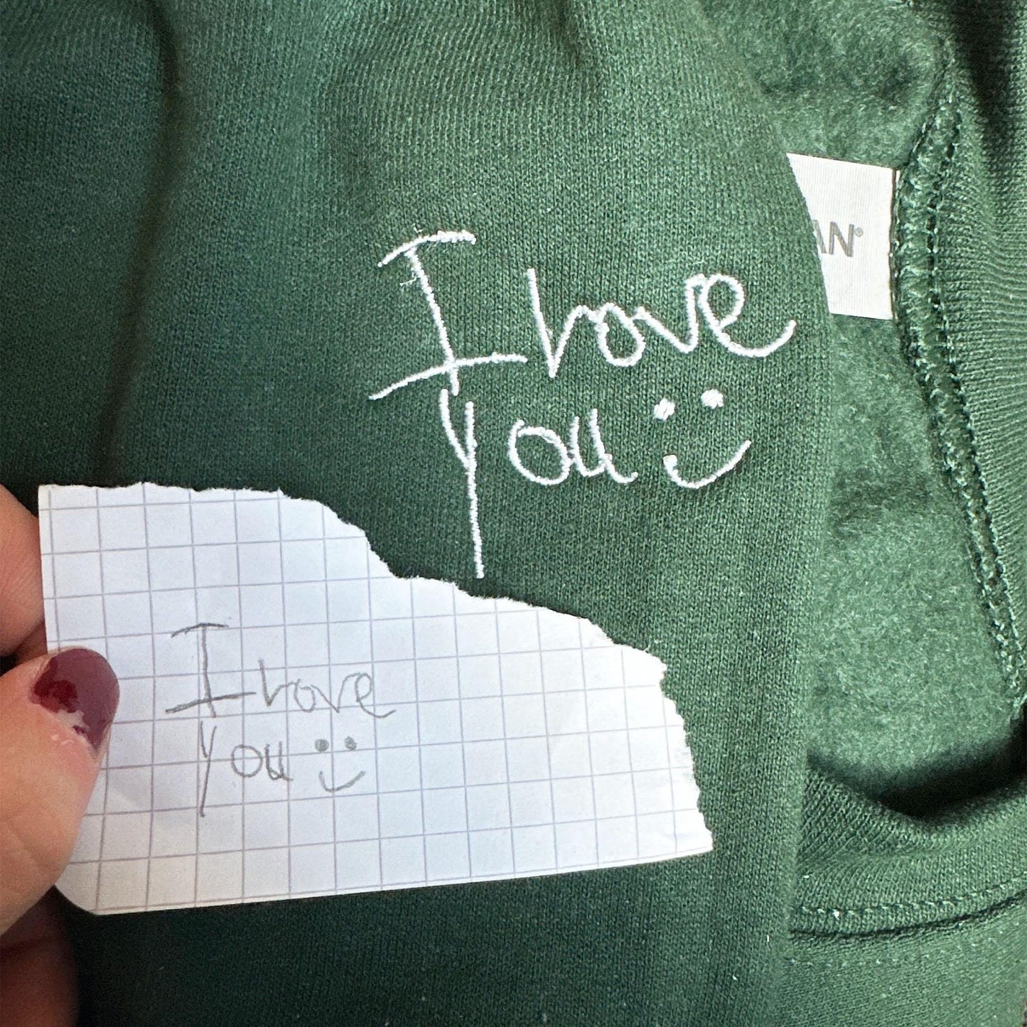 Aangepaste uw handschrift geborduurd sweatshirt, geborduurd paar bericht shirt, paar bijpassende sweatshirt, gepersonaliseerd cadeau voor hem haar