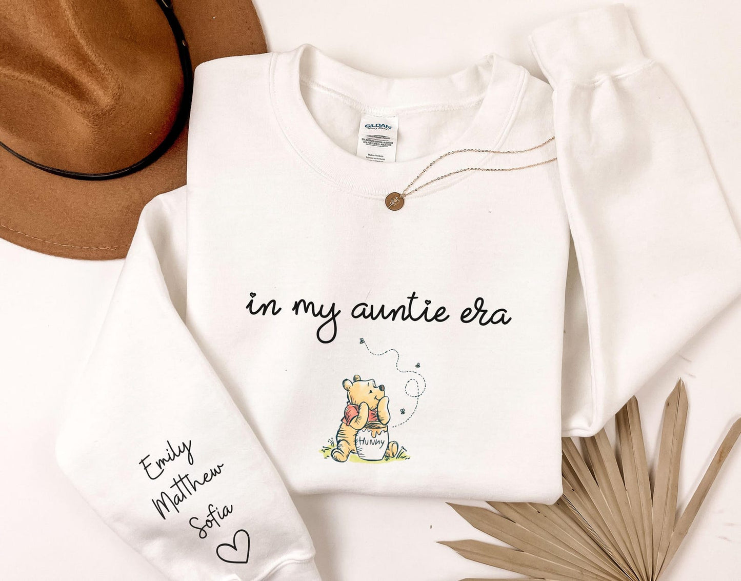 Aangepaste Tante Sweatshirt, Gepersonaliseerde Tante Hoodie Met Nichtjes Neefjes Namen, In My Auntie Era Aangepaste Sweatshirt, Cadeau voor Haar Tante