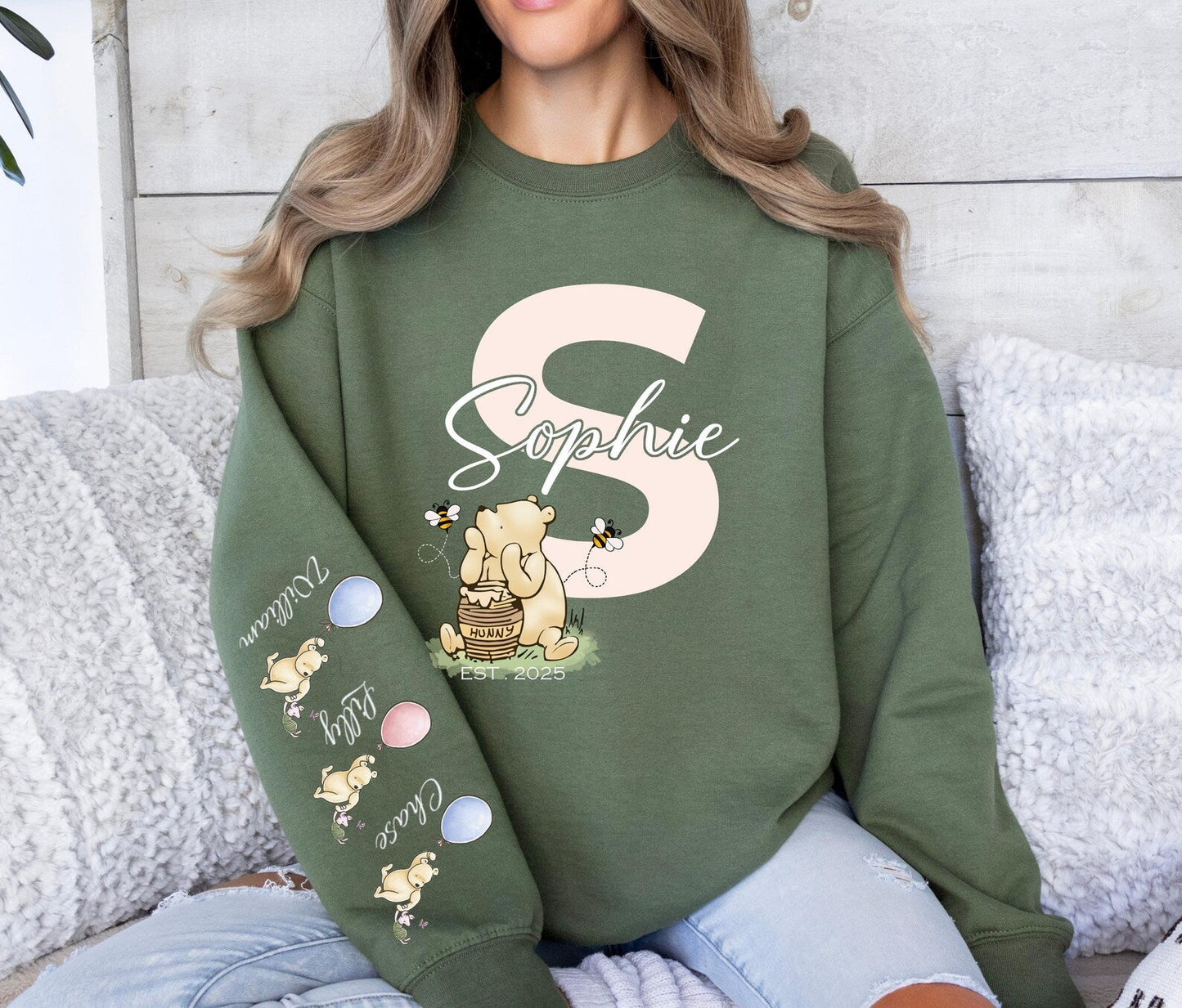 Aangepaste Mama Bear Sweatshirt, Gepersonaliseerde Mama Trui, Mama Shirt, Cadeau voor Mama, Cadeau voor Oma, Moederdag Shirt, Nieuwe Moeder Sweatshirt