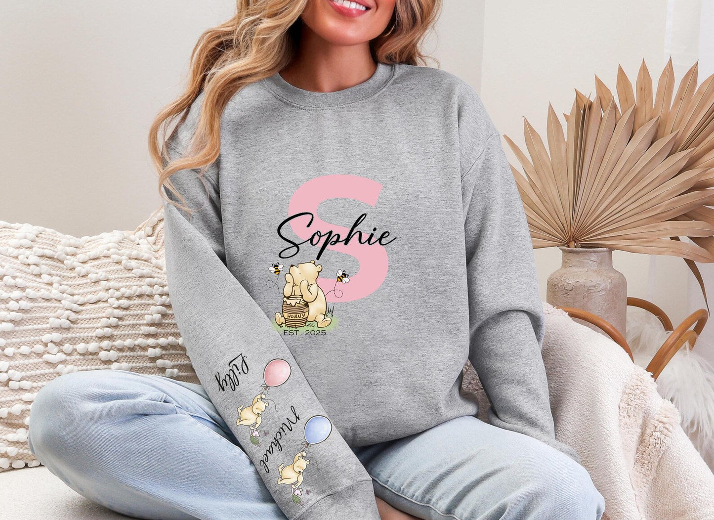 Aangepaste Mama Bear Sweatshirt, Gepersonaliseerde Mama Trui, Mama Shirt, Cadeau voor Mama, Cadeau voor Oma, Moederdag Shirt, Nieuwe Moeder Sweatshirt