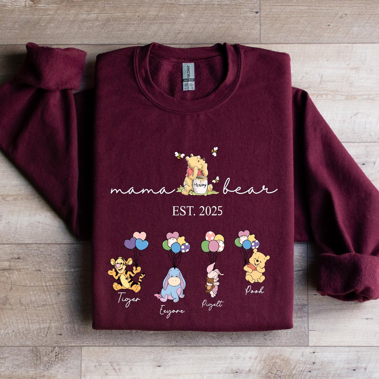 Gepersonaliseerde Mama Beer en Kindernamen Sweatshirt, Gepersonaliseerde Kindernamen Mama Beer Hoodie, Moederdag Trui, Cadeau voor Mama