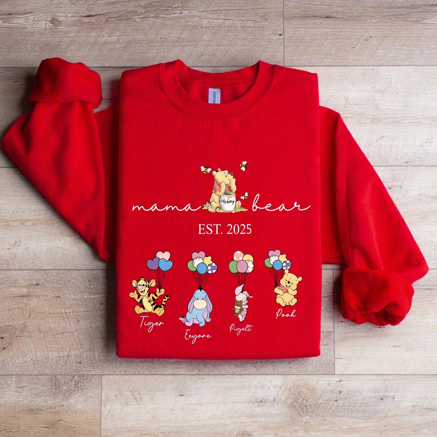Gepersonaliseerde Mama Beer en Kindernamen Sweatshirt, Gepersonaliseerde Kindernamen Mama Beer Hoodie, Moederdag Trui, Cadeau voor Mama