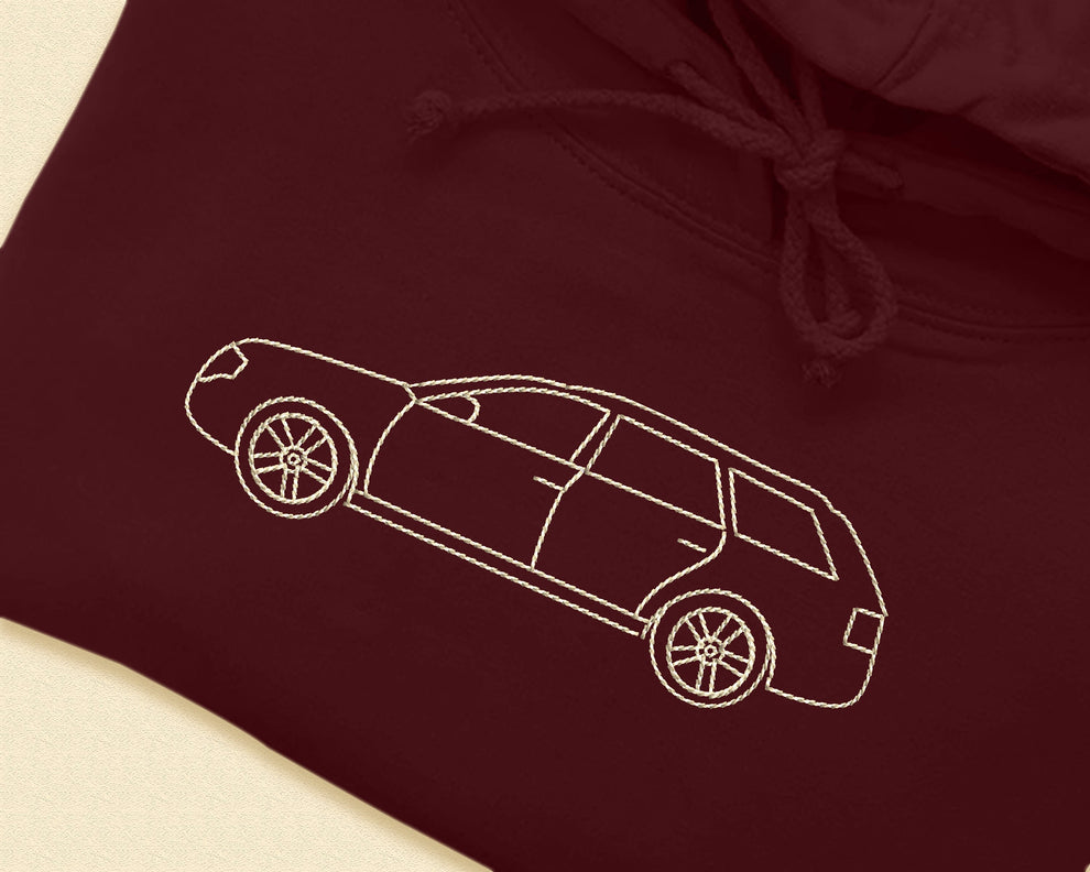Op maat geborduurd autosweatshirt Autofoto geborduurde hoodie Op maat geborduurd shirt