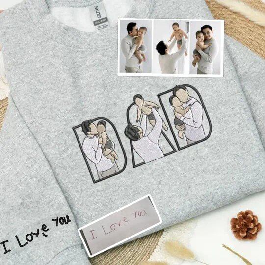 "Beste Moeder Ooit" - Gepersonaliseerd portret sweatshirt - Cadeau met geborduurde fotoschets