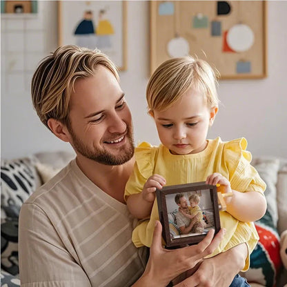 Aangepast fotoflipboekframe - Gepersonaliseerde animatiemachine met licht, uniek cadeau voor Vaderdag