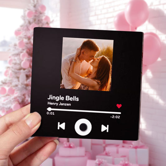 Gepersonaliseerde Muziek Koelkastmagneet, Afspeelbare Fotoalbummagneet, Aangepaste Muziekmuursticker, Muziekcadeau Zonder Telefoon