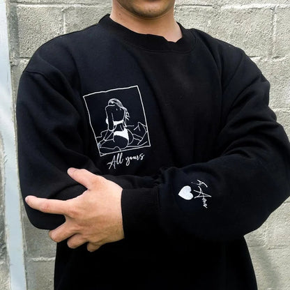 Handgemaakte hoodie met liefdesbrief - Gepersonaliseerd borduurwerk voor een uniek romantisch cadeau