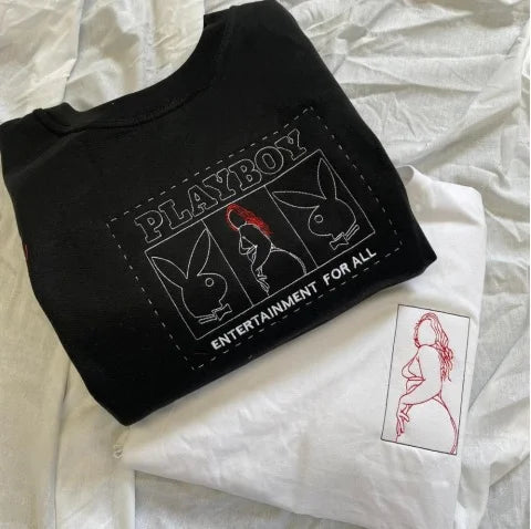 Handgemaakte hoodie met liefdesbrief - Gepersonaliseerd borduurwerk voor een uniek romantisch cadeau