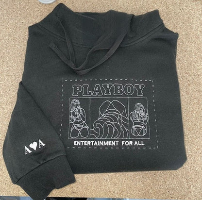 Handgemaakte hoodie met liefdesbrief - Gepersonaliseerd borduurwerk voor een uniek romantisch cadeau