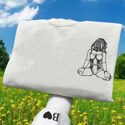 Handgemaakte hoodie met liefdesbrief - Gepersonaliseerd borduurwerk voor een uniek romantisch cadeau