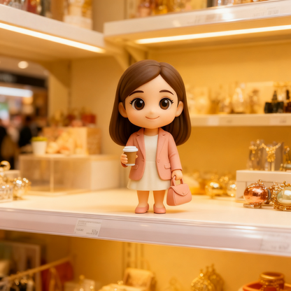 Aangepaste 3D-actiefiguur van foto Gepersonaliseerde zakenvrouwfiguur Aangepaste 3D-minifiguur cadeau voor professionele vrouwen