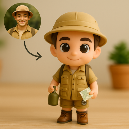 Gepersonaliseerde 3D-actiefiguur van foto | Gepersonaliseerde 3D-avonturenminifiguur als cadeau