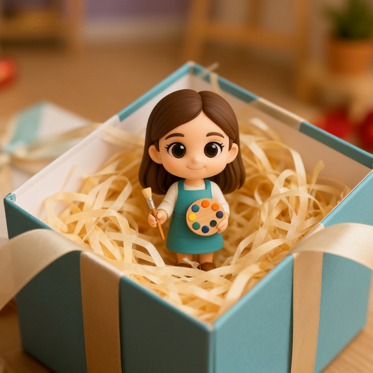 Aangepaste 3D-actiefiguur van foto, gepersonaliseerd kunstenaarsbeeldje, aangepast 3D-schilderminifiguurtje als cadeau