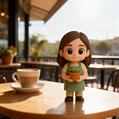 Gepersonaliseerde 3D-actiefiguur van foto, gepersonaliseerd tuiniersbeeldje, gepersonaliseerd 3D-minifiguurtje, cadeau voor plantenliefhebbers