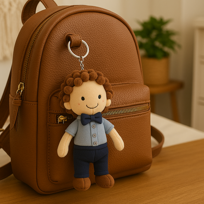 Pluchen poppen sleutelhanger met fotoprint en aangepast gezicht