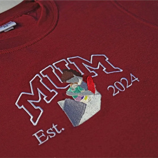 Gepersonaliseerde mama trui met bloemenborduursel uniek cadeau voor mama’s