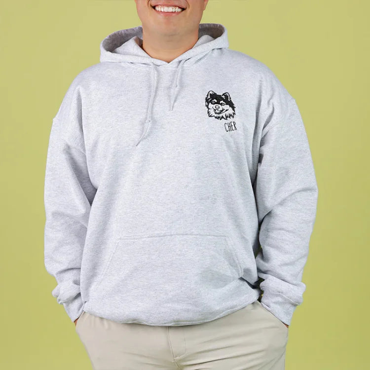 Sweatshirt met gepersonaliseerd huisdierportret - unieke geborduurde hoodie en T-shirt