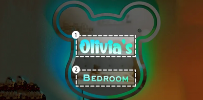 Gepersonaliseerde Olivia's slaapkamer spiegellicht kindercadeau