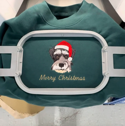 Op Maat Geborduurd Sweatshirt Met Huisdierportret En Naam, Kersttrui-Sweatshirt