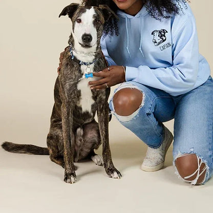 Sweatshirt met gepersonaliseerd huisdierportret - unieke geborduurde hoodie en T-shirt