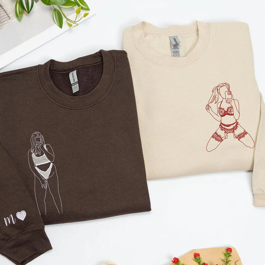 Geborduurde jubileumhoodie - Gepersonaliseerd romantisch cadeau voor stellen