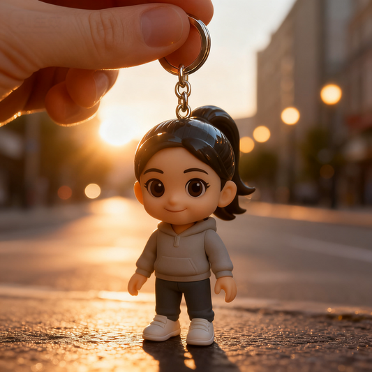 Gepersonaliseerde 3D-figuur sleutelhanger van foto, gepersonaliseerd fitness sleutelhanger cadeau voor sportliefhebbers