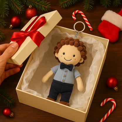 Pluchen poppen sleutelhanger met fotoprint en aangepast gezicht