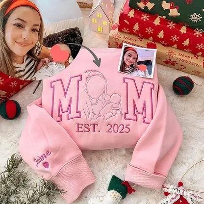 Gepersonaliseerde familietrui – Individueel portret met namen van mama en papa