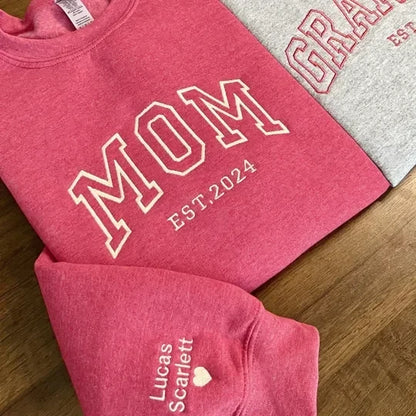 Familieportret langmouden trui zonder capuchon gepersonaliseerde familie-illustratie bijpassende set