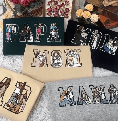 Familieportret hoodie voor gezin met 3 kinderen gepersonaliseerde karikatuur verjaardagscadeau