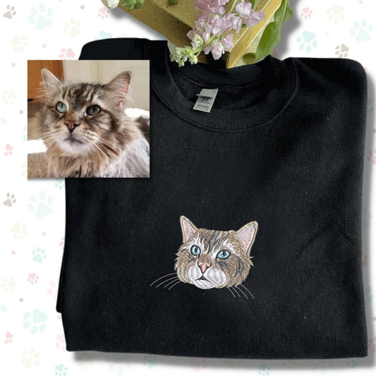 Gepersonaliseerd Dierenportret, Geborduurd Sweatshirt In Het Midden