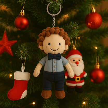 Pluchen poppen sleutelhanger met fotoprint en aangepast gezicht