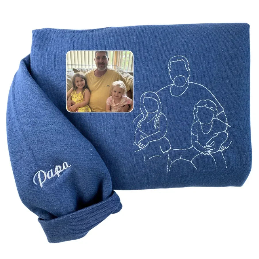 Gepersonaliseerde geborduurde sweater voor Moederdag | Laat een foto borduren – Een uniek cadeau voor mama